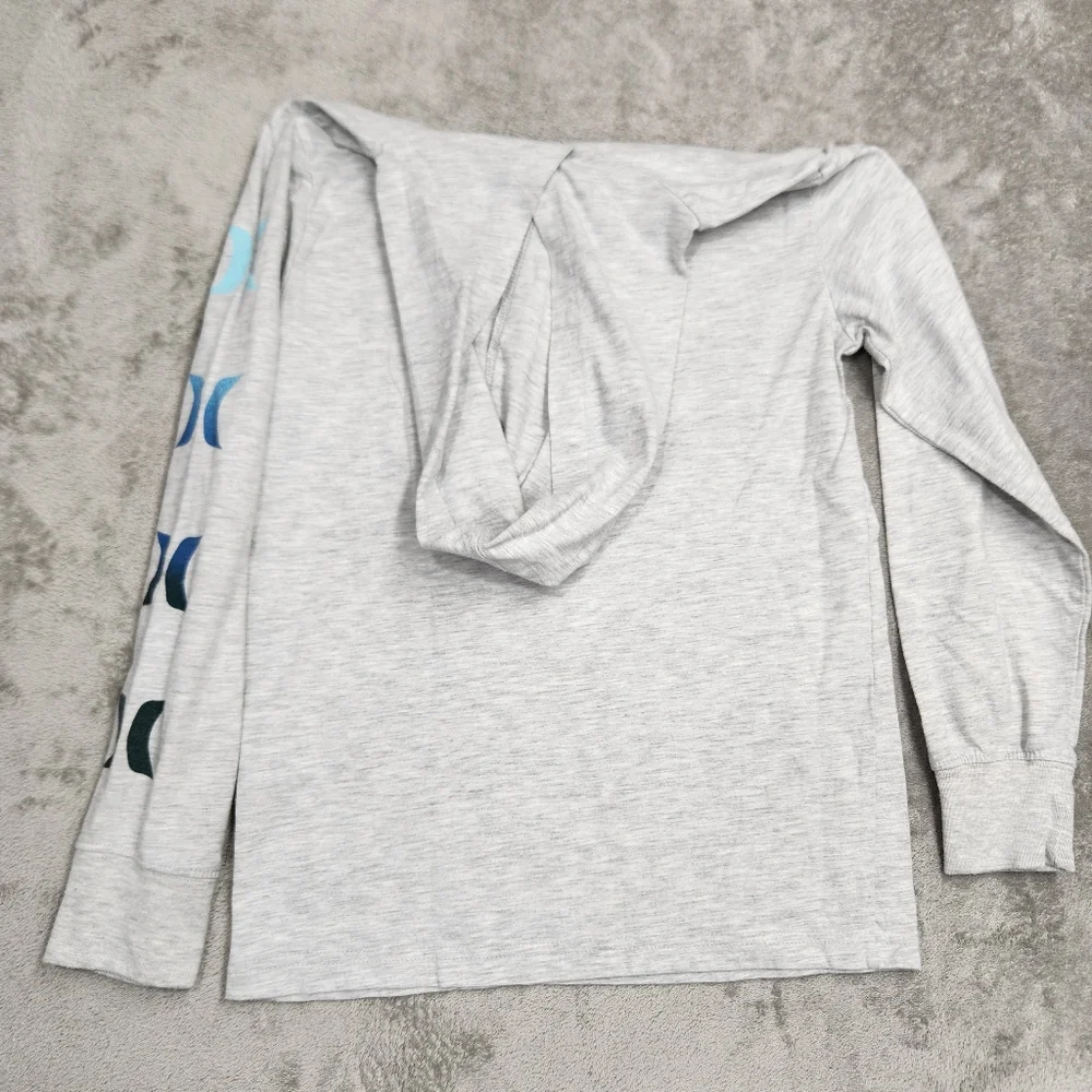 Hurley Long Sleeve Hooded Tee - Shark Surf Graphic, Size Medium, Great Condition - Picture 7 of 7